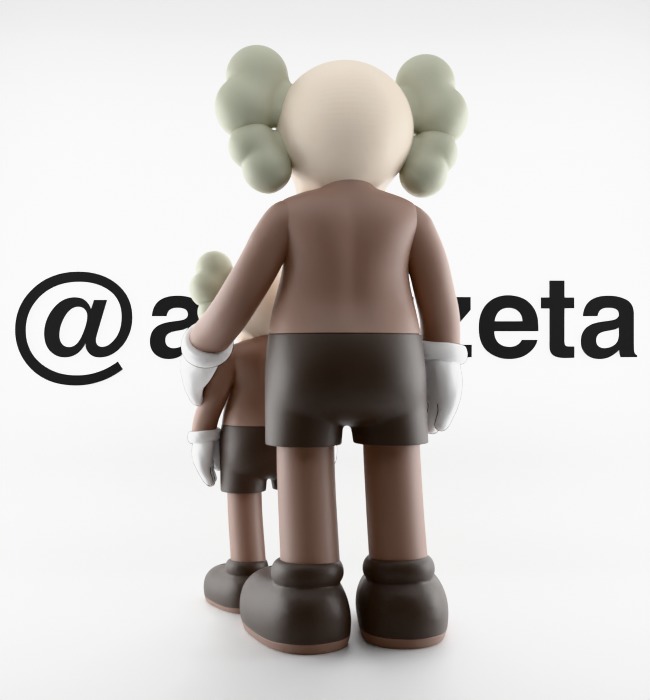 Kaws Waiting Textured Low-poly 3D model_18