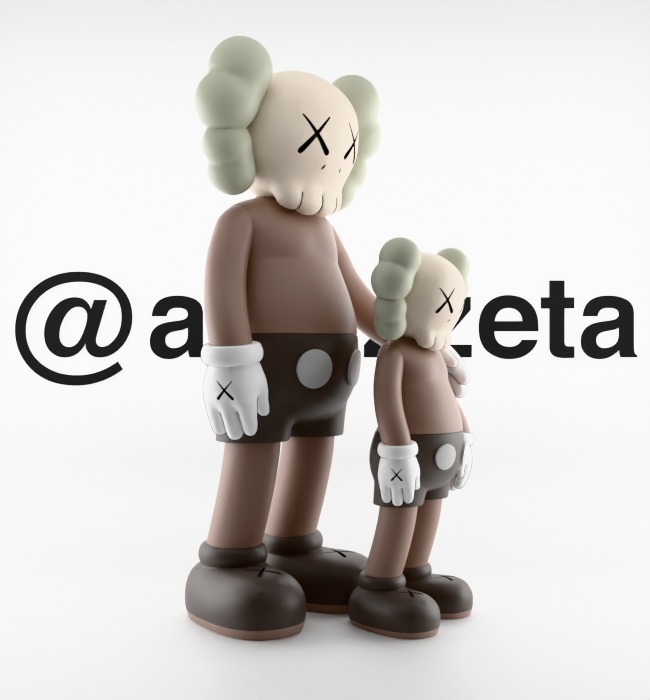 Kaws Waiting Textured Low-poly 3D model_32