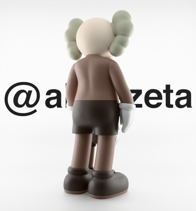 Kaws Waiting Textured Low-poly 3D model_22