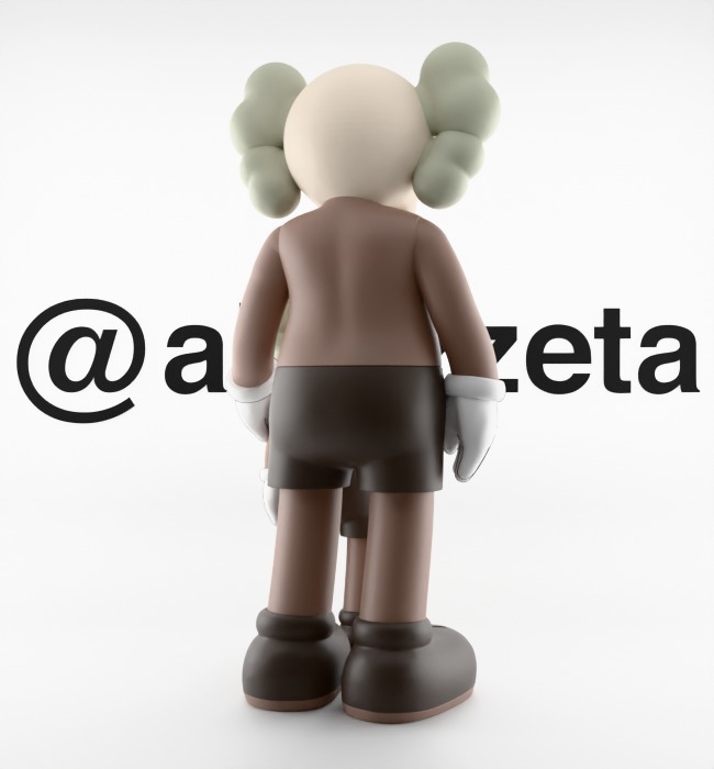 Kaws Waiting Textured Low-poly 3D model_21