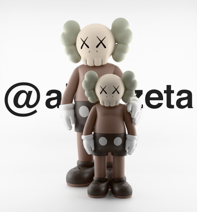 Kaws Waiting Textured Low-poly 3D model_2