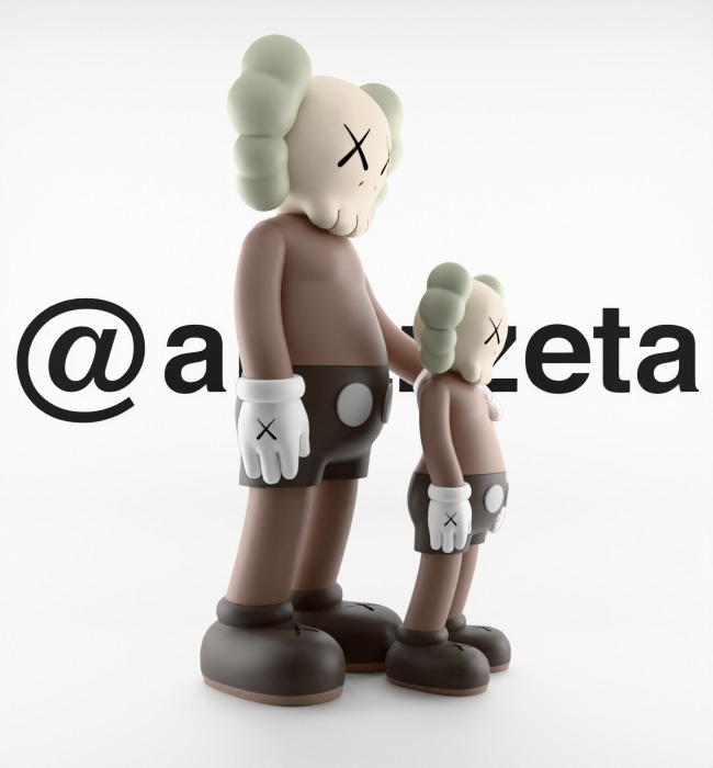 Kaws Waiting Textured Low-poly 3D model_31