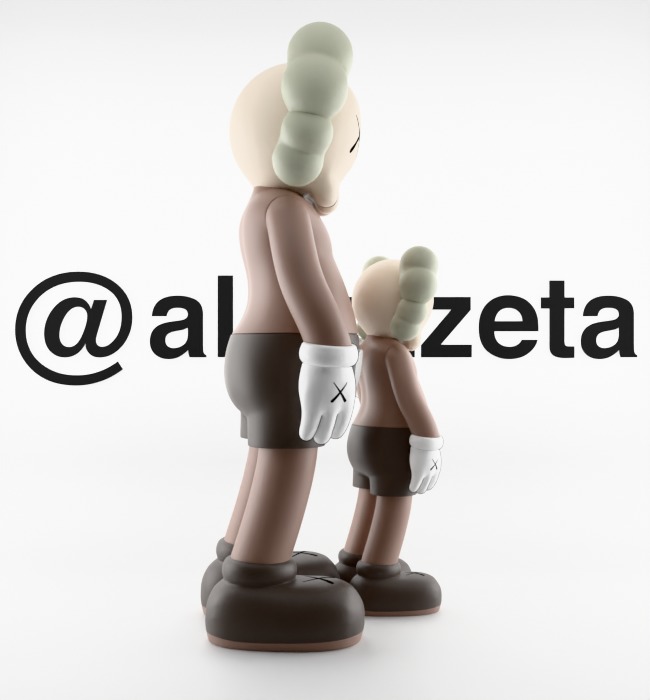 Kaws Waiting Textured Low-poly 3D model_27