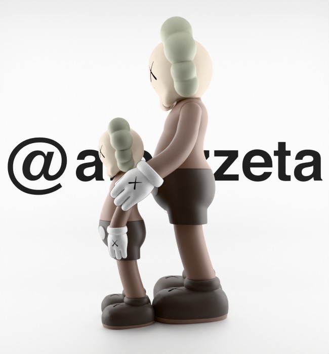 Kaws Waiting Textured Low-poly 3D model_10