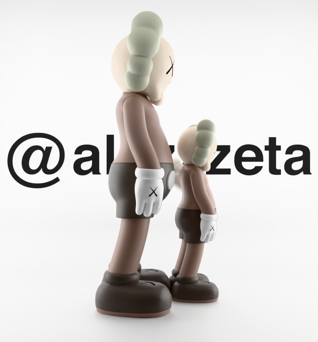 Kaws Waiting Textured Low-poly 3D model_28