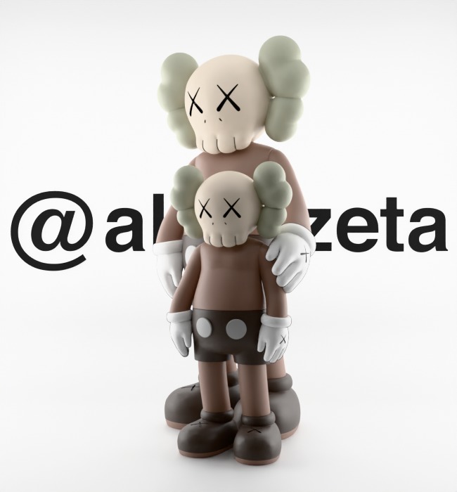 Kaws Waiting Textured Low-poly 3D model_4