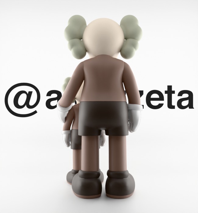 Kaws Waiting Textured Low-poly 3D model_19