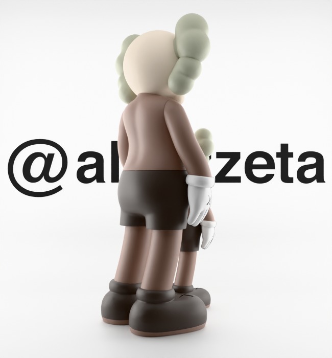 Kaws Waiting Textured Low-poly 3D model_24