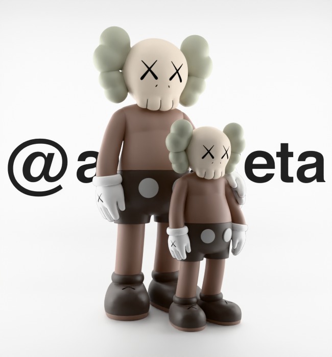 Kaws Waiting Textured Low-poly 3D model_35