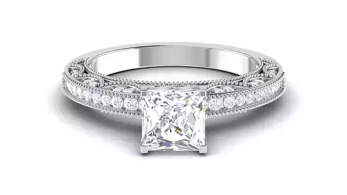 Solitaire Princess Engagement Wedding Ring