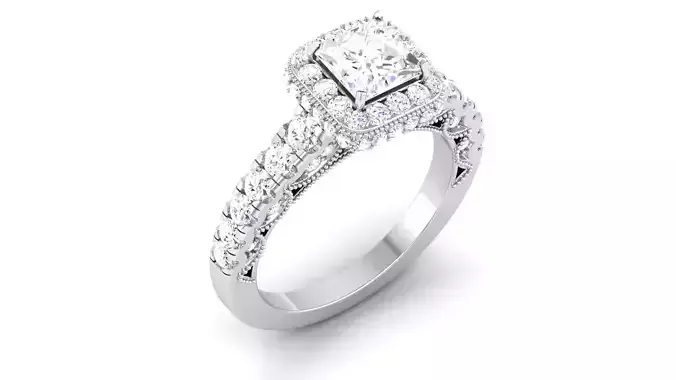 Solitaire Engagement Wedding Ring Halo Ring