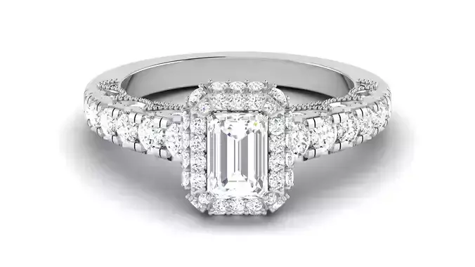 Solitaire Engagement Wedding Ring Emerald Ring