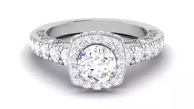 Solitaire Engagement Wedding Ring Halo Ring