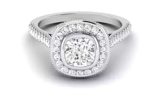 Solitaire Engagement Wedding Ring Round Bridal Ring
