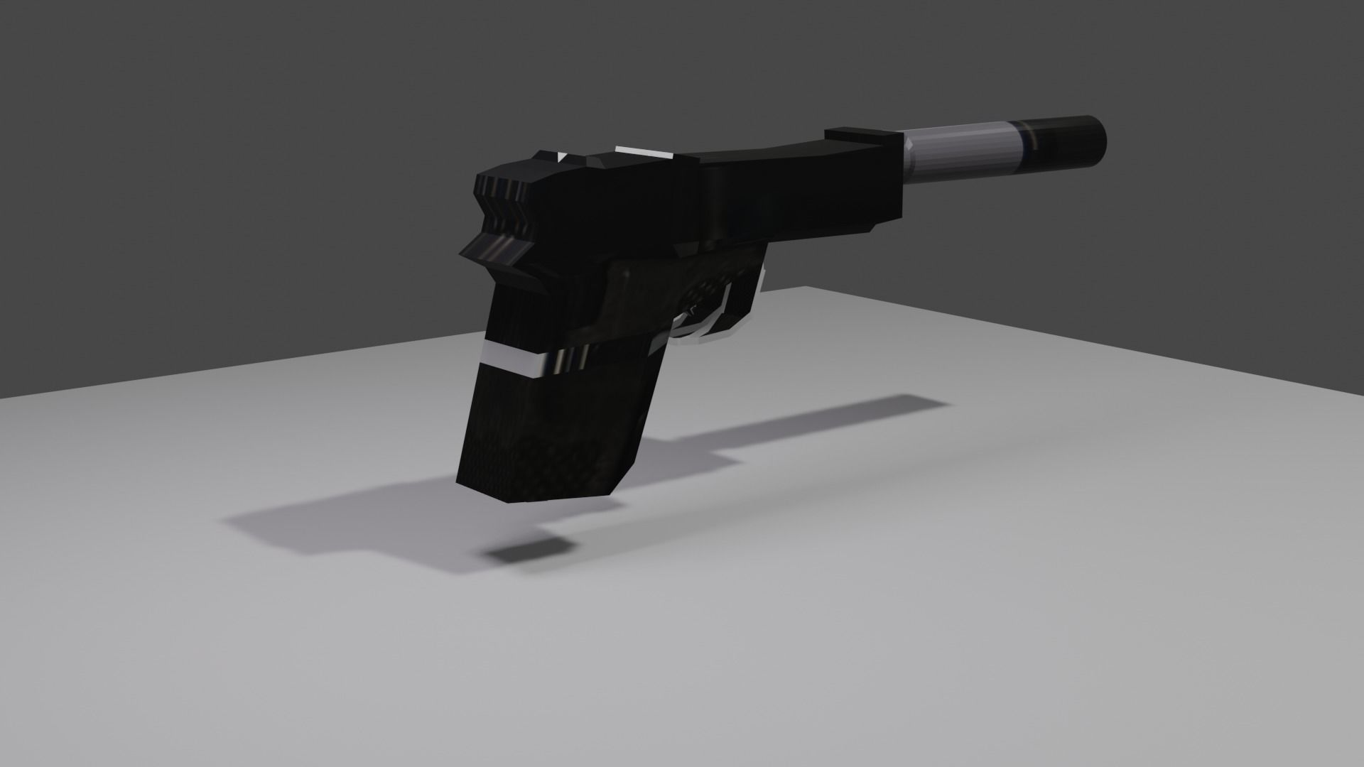 Lowpoly Gun 3D model_2