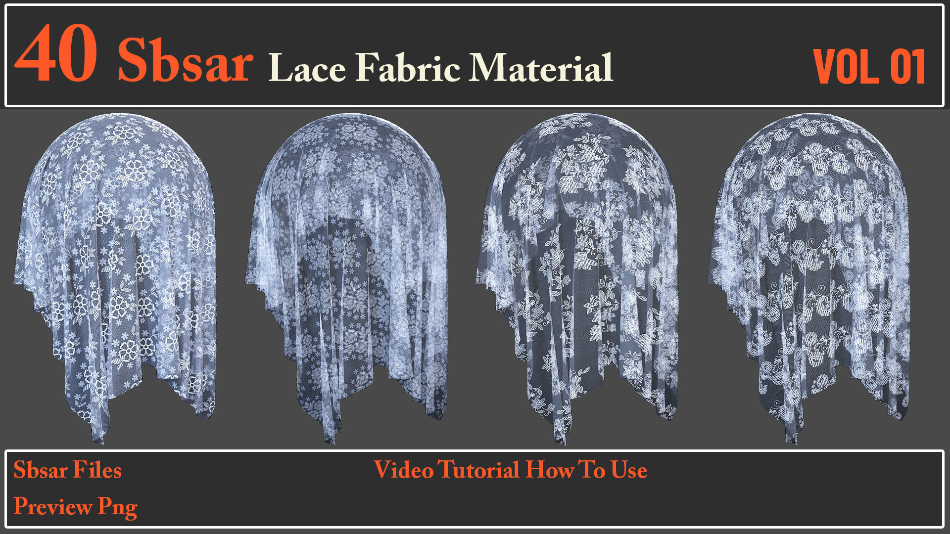 40 SBSAR Lace Fabric Materials Texture_8
