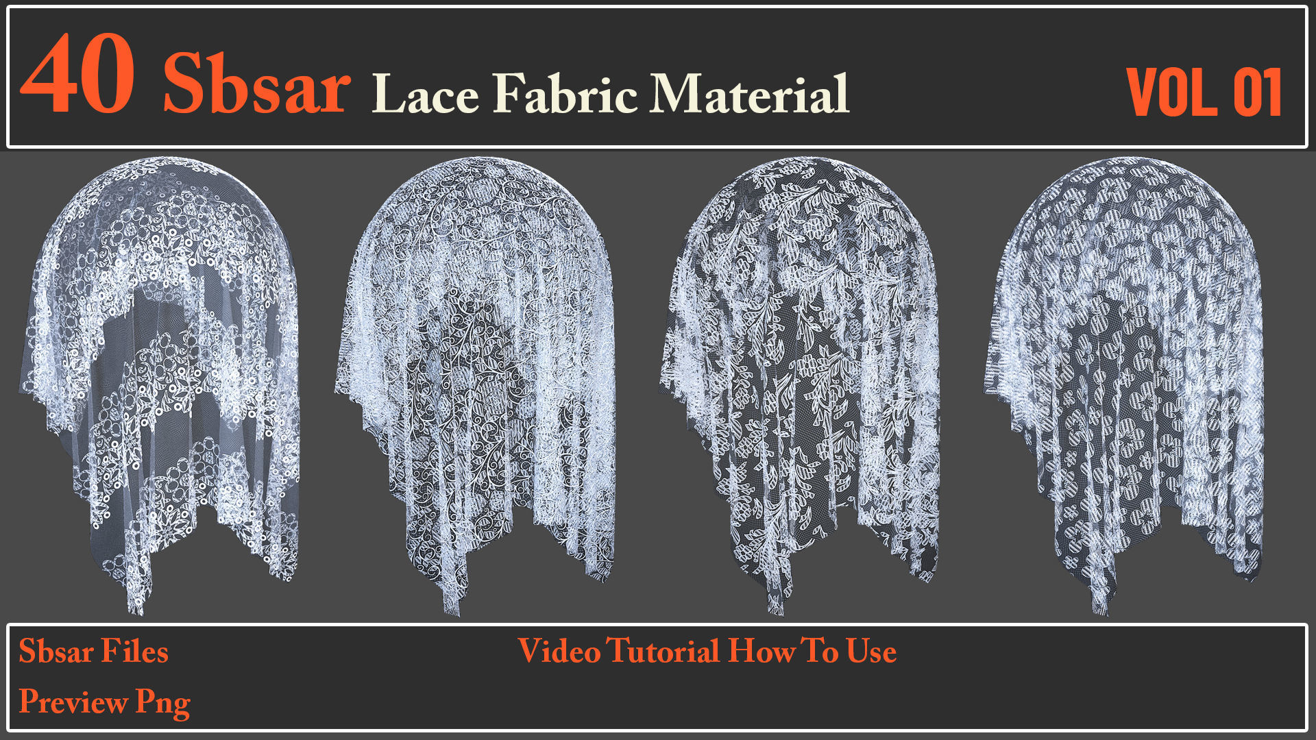 40 SBSAR Lace Fabric Materials Texture_9