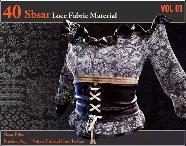 40 SBSAR Lace Fabric Materials