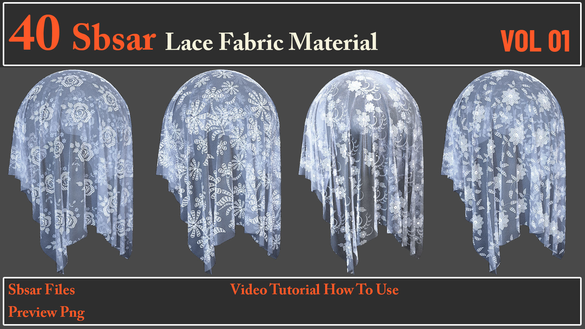40 SBSAR Lace Fabric Materials Texture_6