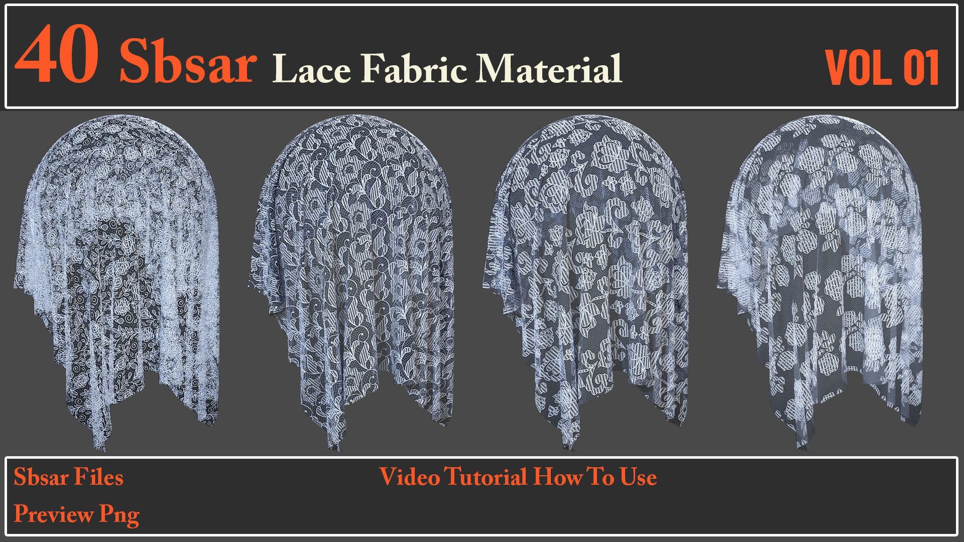 40 SBSAR Lace Fabric Materials Texture_3