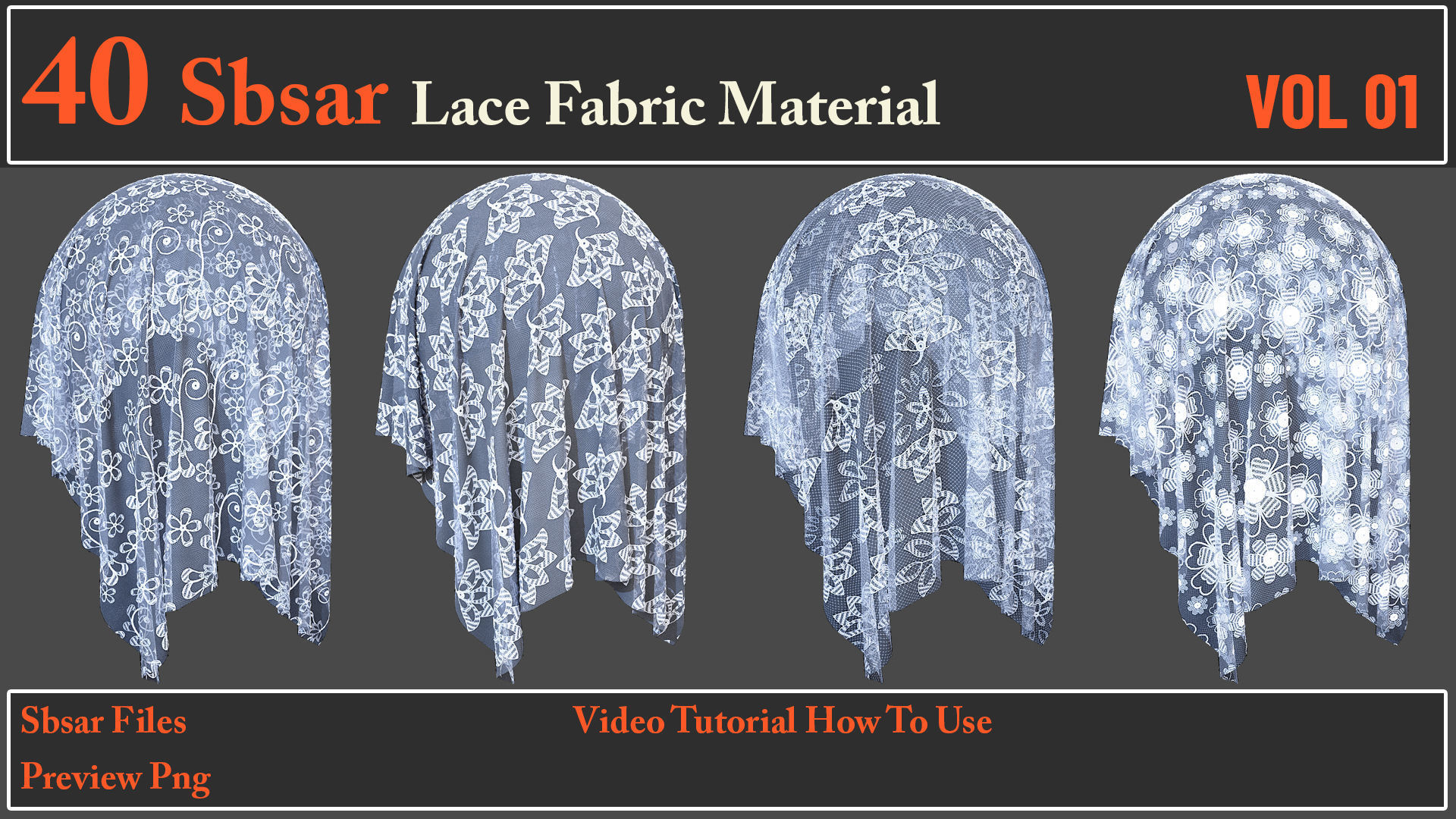 40 SBSAR Lace Fabric Materials Texture_5