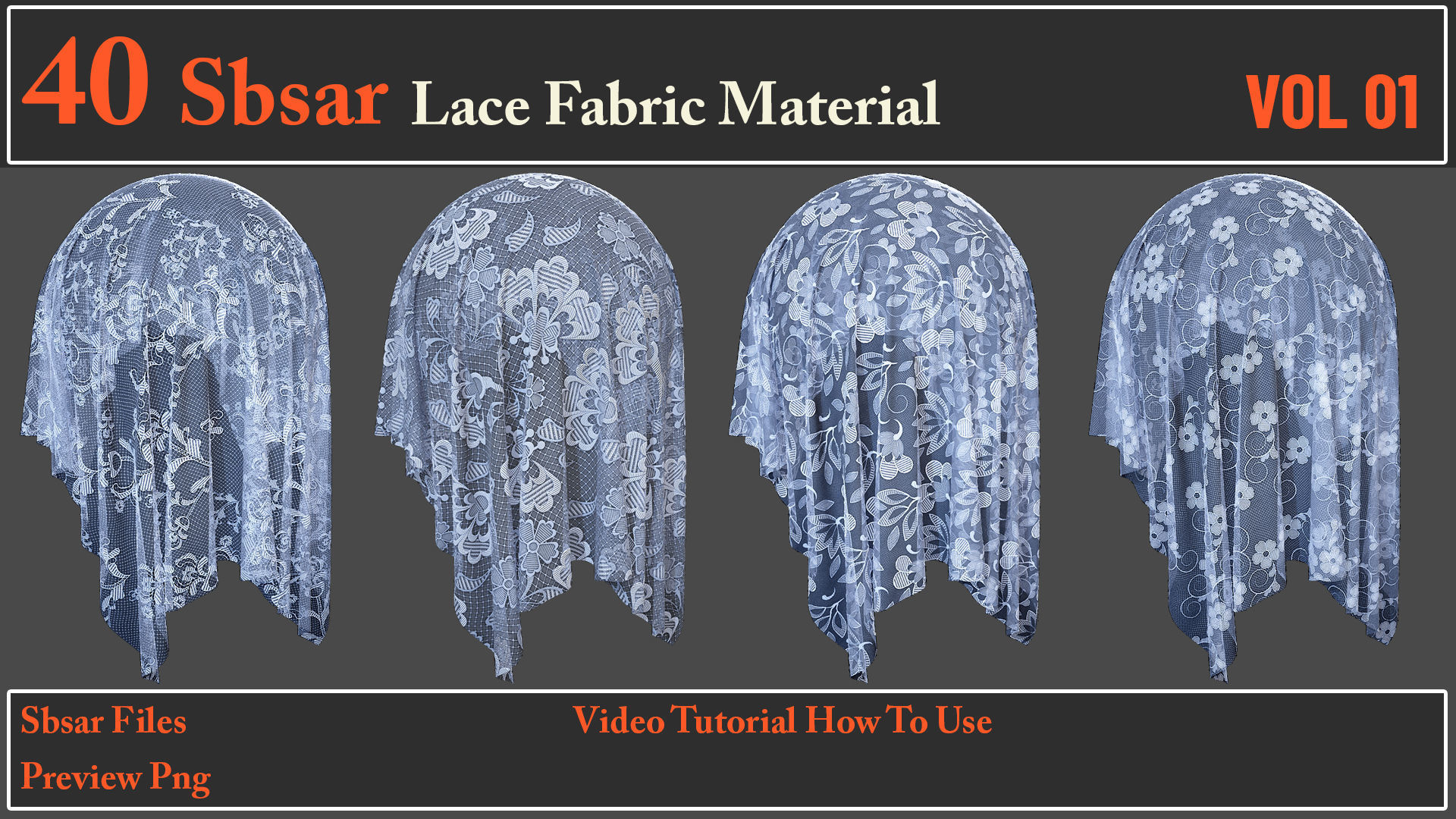 40 SBSAR Lace Fabric Materials Texture_2