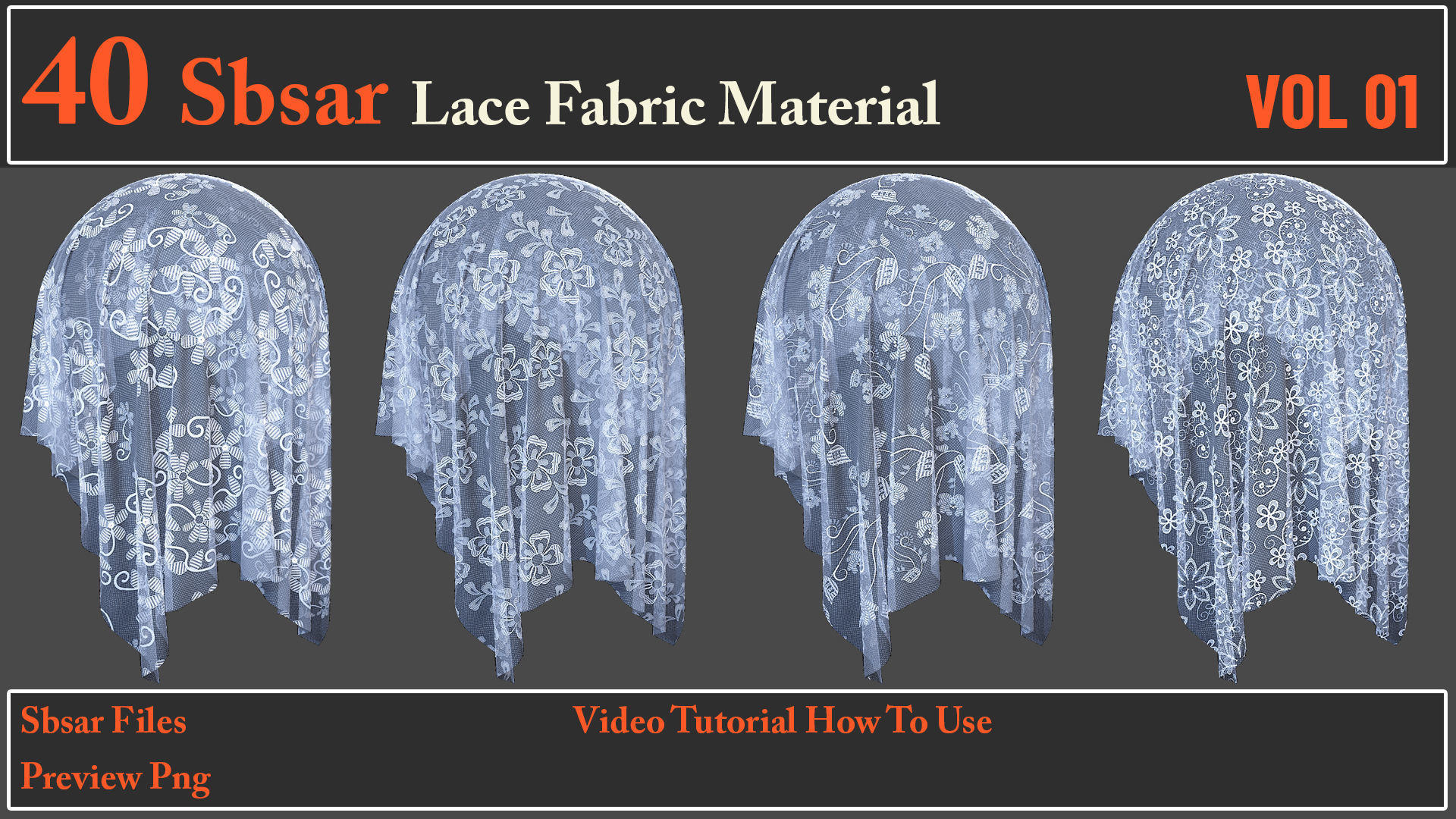 40 SBSAR Lace Fabric Materials Texture_4