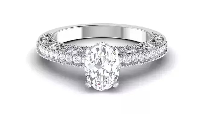 Solitaire Engagement Wedding Ring Oval Diamond Bridal Ring