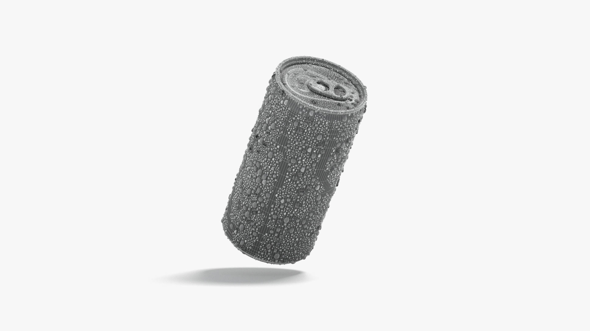 Aluminium Soda Can 280 ml with drops Low-poly 3D model_7