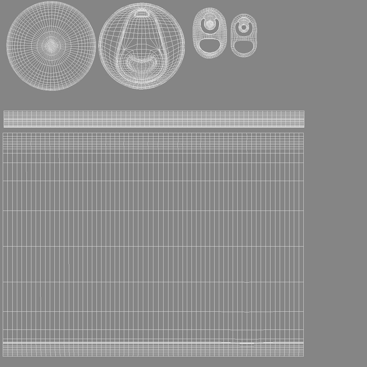 Aluminium Soda Can 280 ml with drops Low-poly 3D model_5