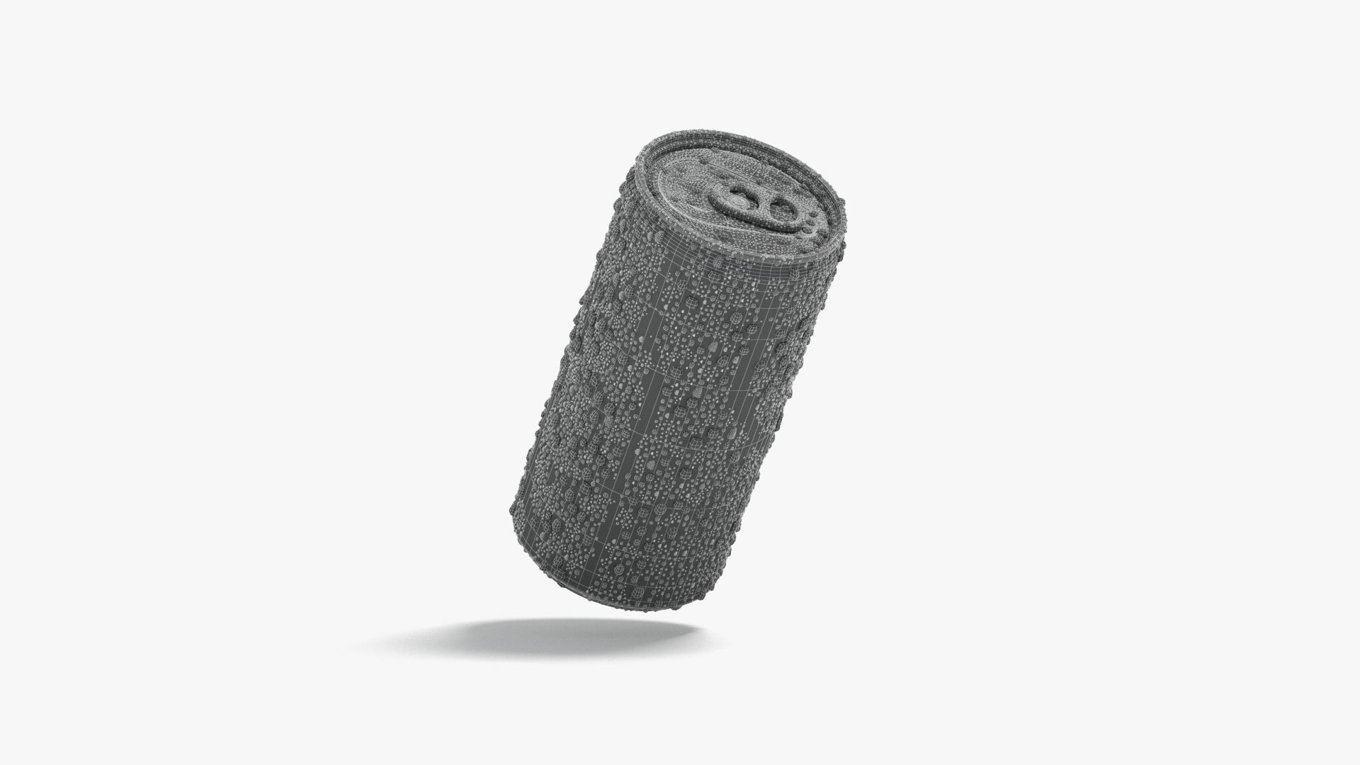 Aluminium Soda Can 280 ml with drops Low-poly 3D model_6