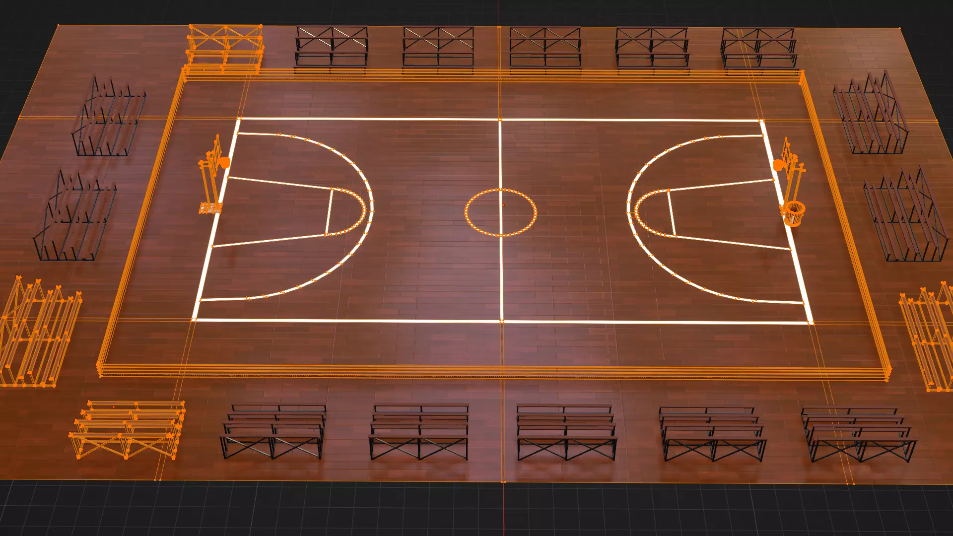 basketball court for school or college Free 3D model