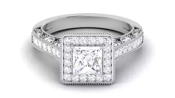 Solitaire Engagement Wedding Ring Princess Bridal Ring