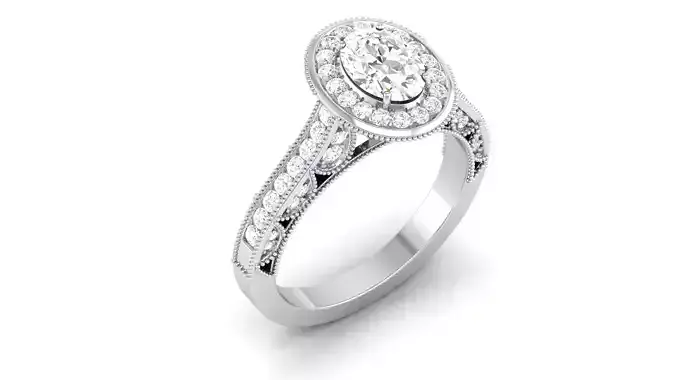 Solitaire Engagement Wedding Ring Oval Bridal Ring