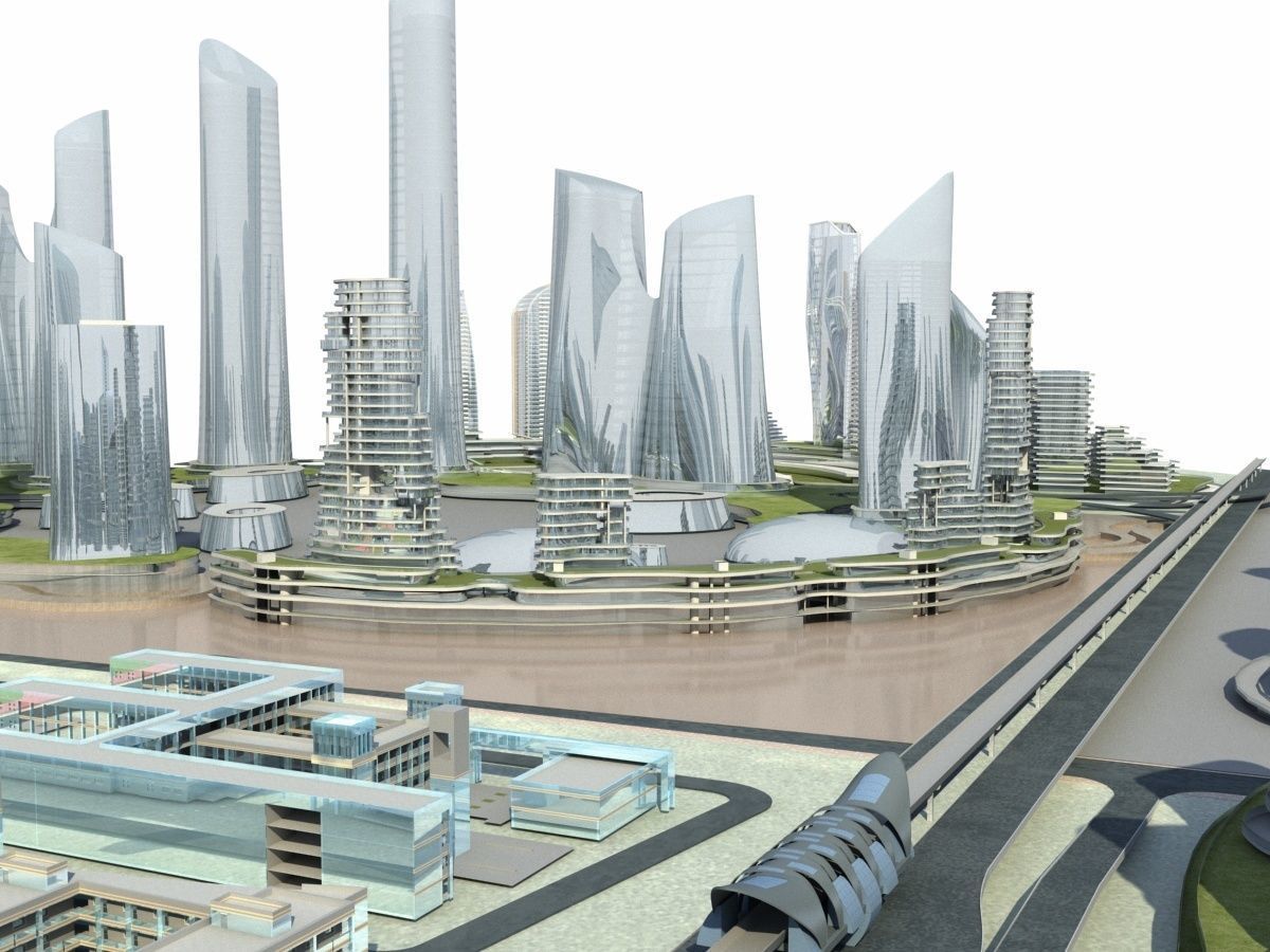 City 3 with ball in middle 3D model_11