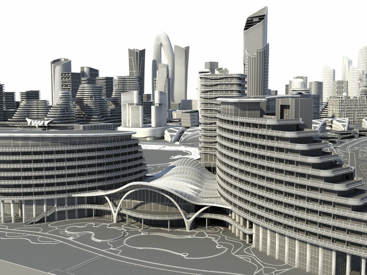 City 3 with ball in middle 3D model_26