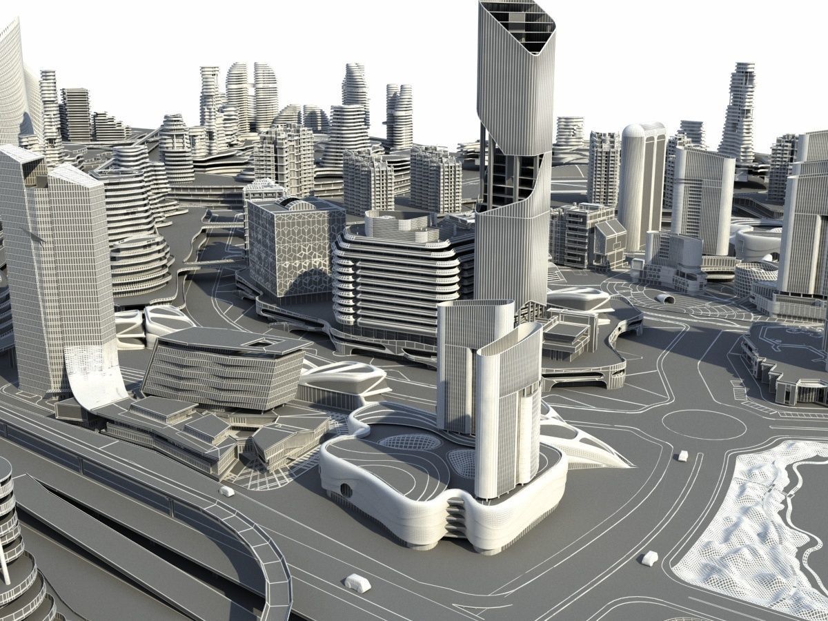 City 3 with ball in middle 3D model_22
