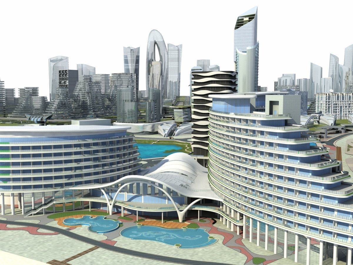 City 3 with ball in middle 3D model_13