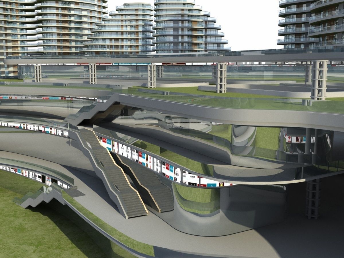 City 3 with ball in middle 3D model_10