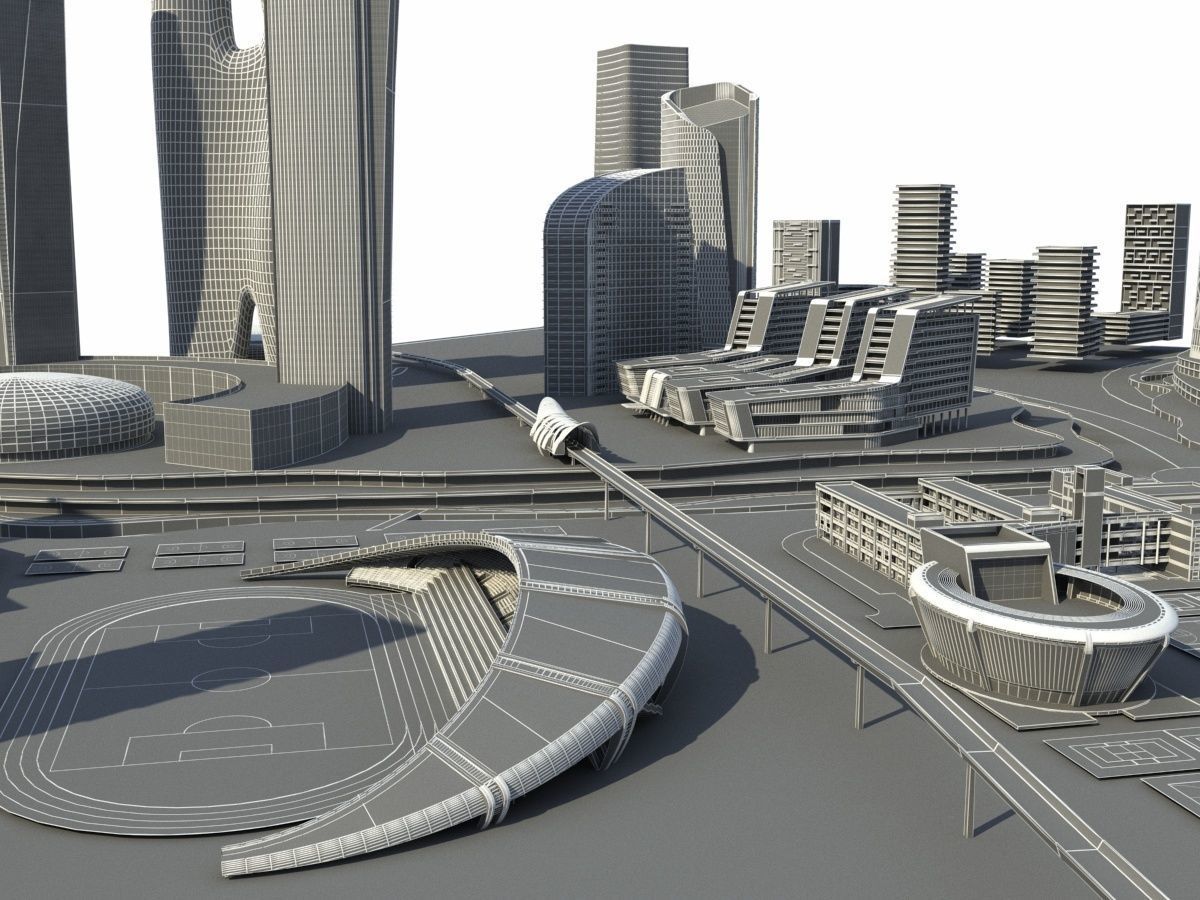 City 3 with ball in middle 3D model_25