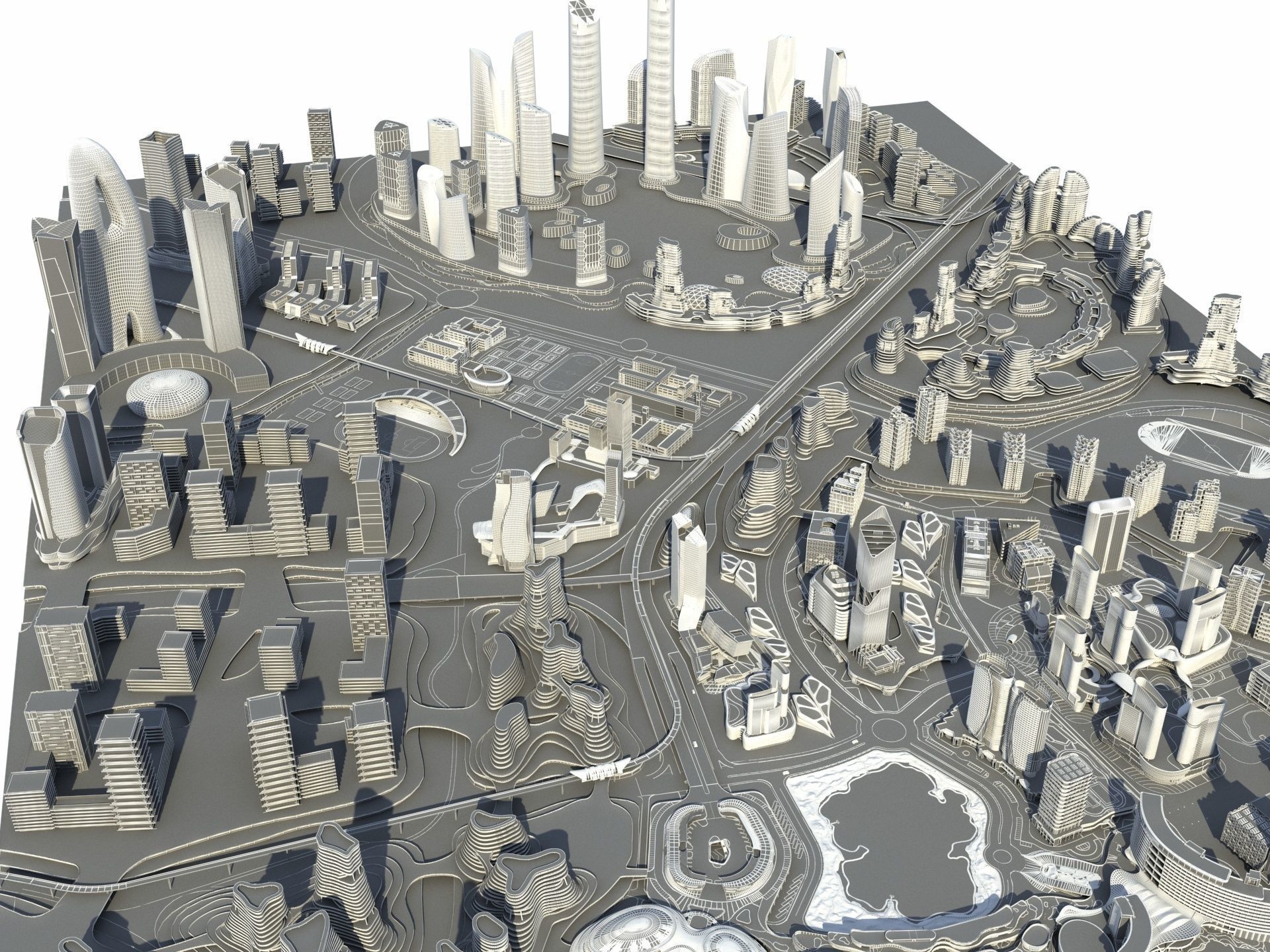 City 3 with ball in middle 3D model_18