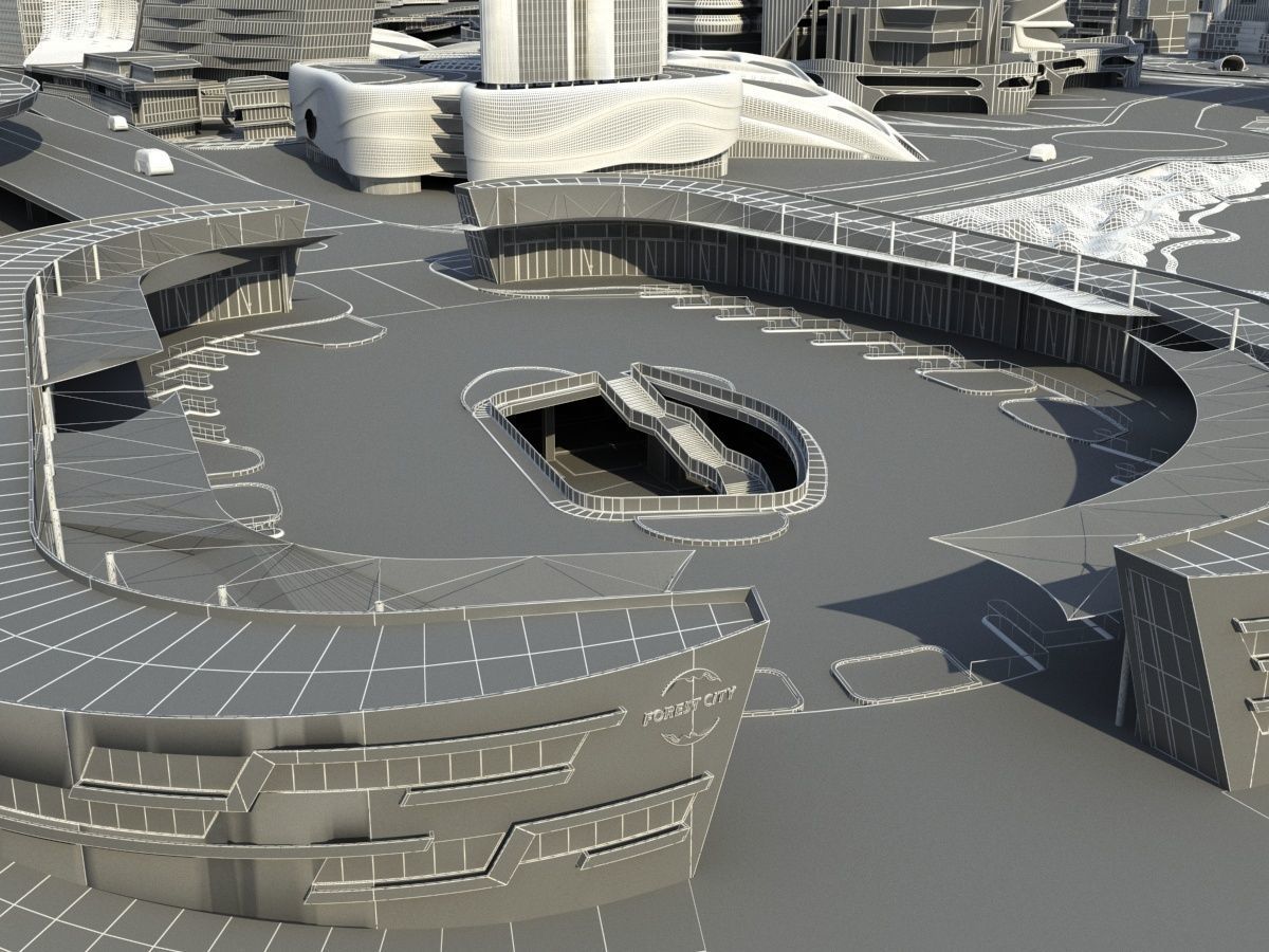 City 3 with ball in middle 3D model_29