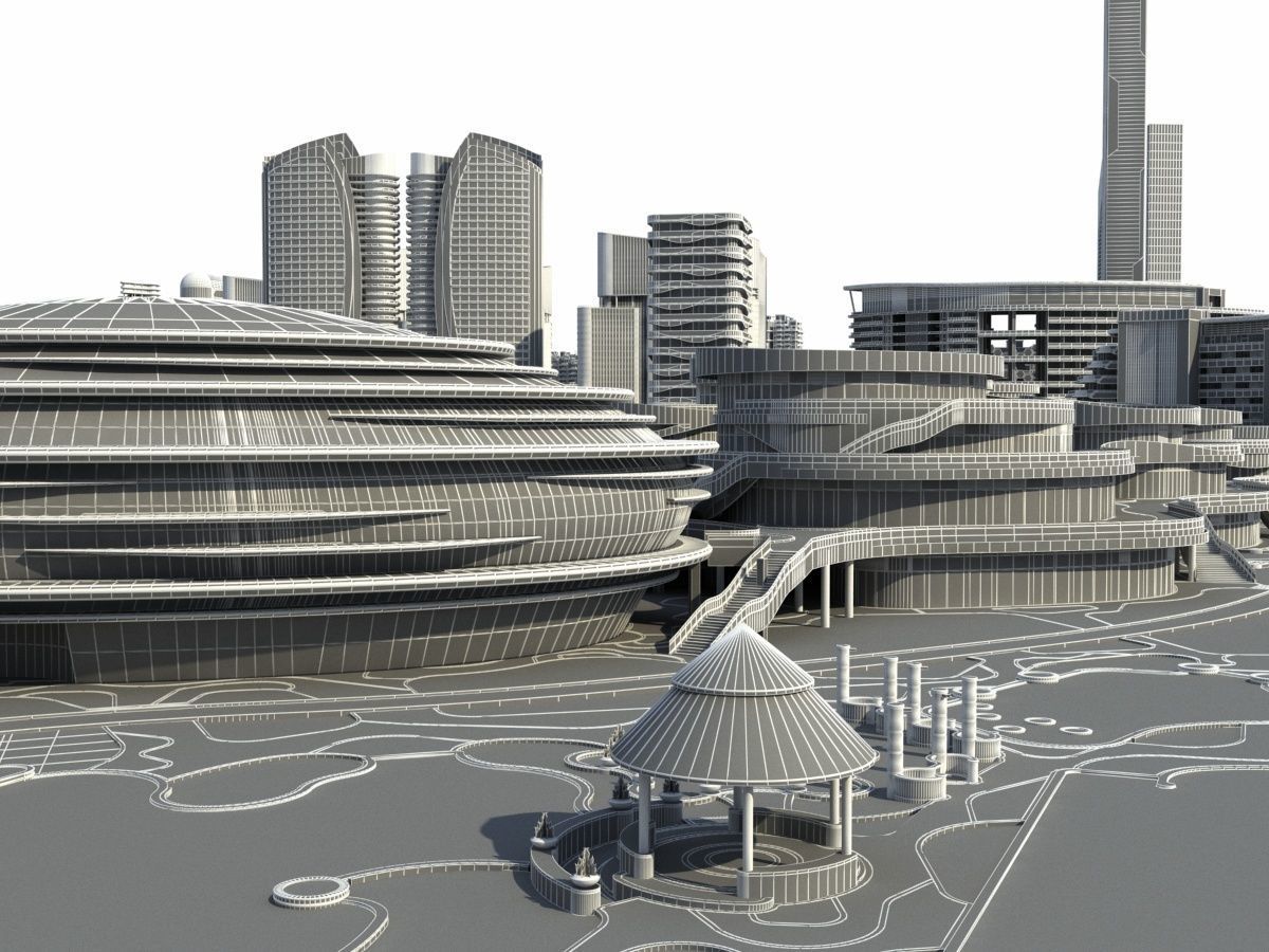 City 3 with ball in middle 3D model_28