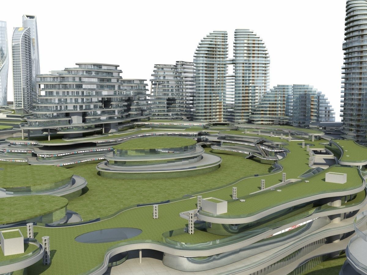 City 3 with ball in middle 3D model_9