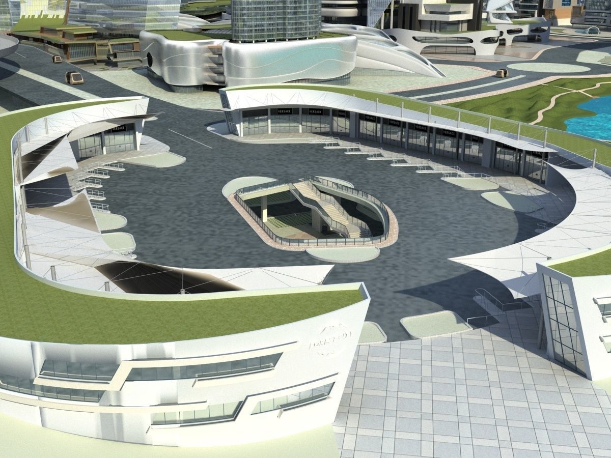 City 3 with ball in middle 3D model_17