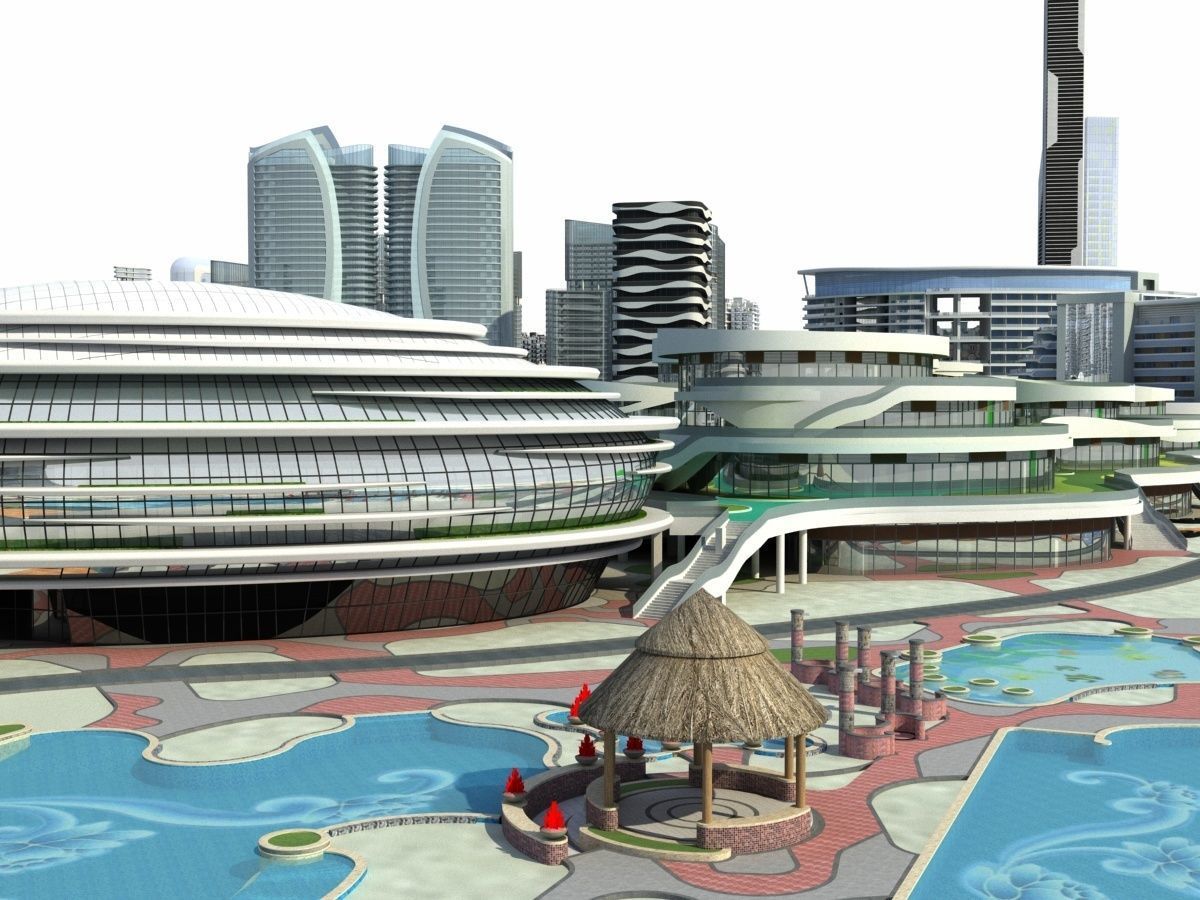 City 3 with ball in middle 3D model_15