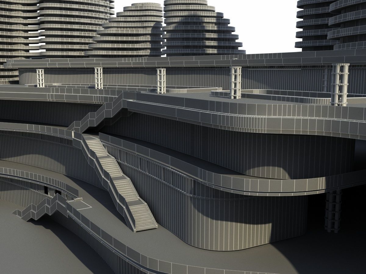 City 3 with ball in middle 3D model_24