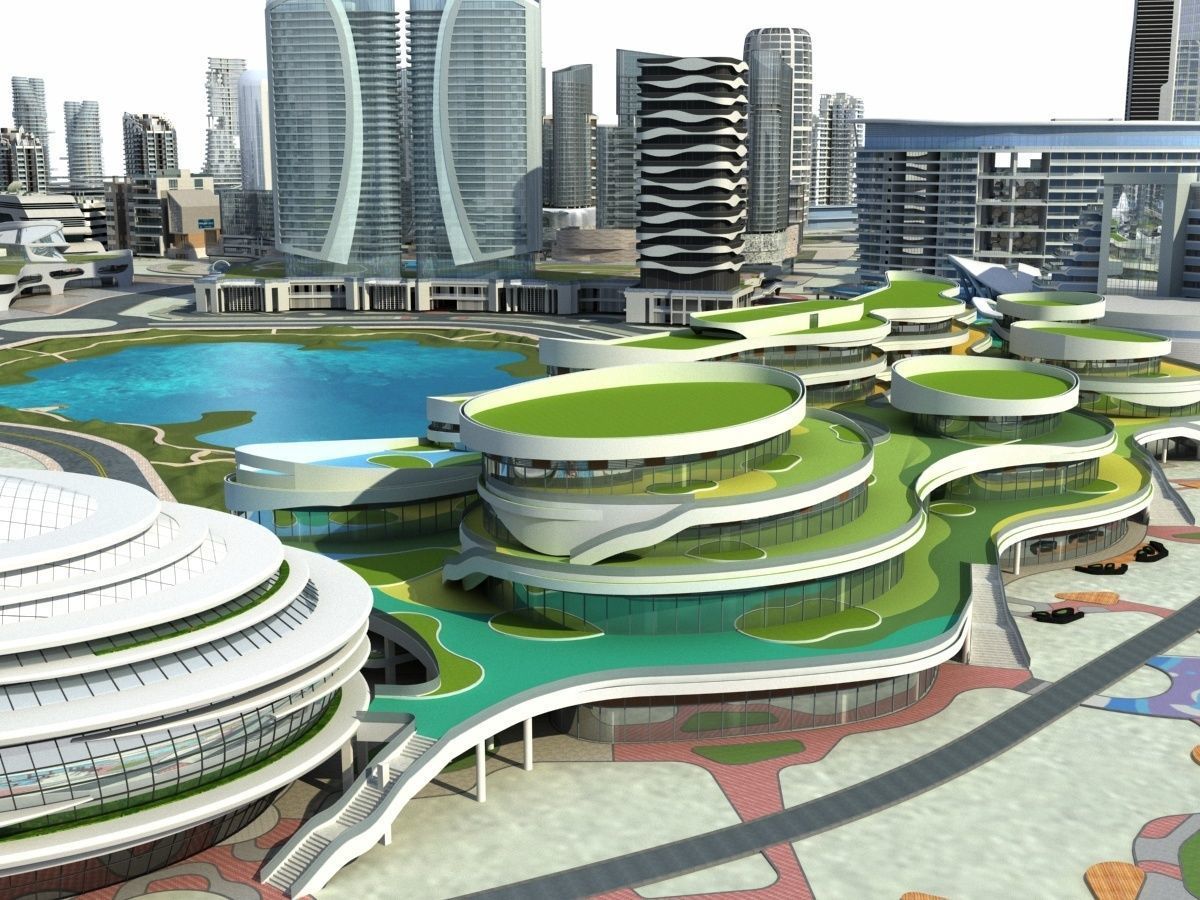 City 3 with ball in middle 3D model_14