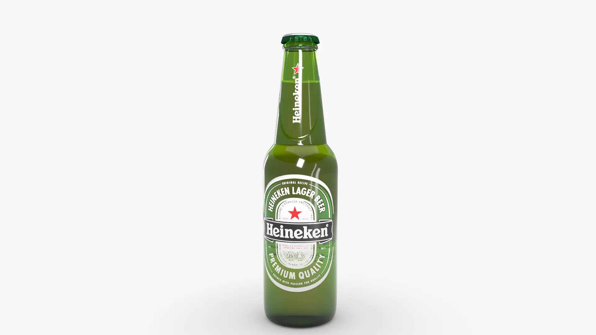 Heineken Lager Beer Low-poly 3D model
