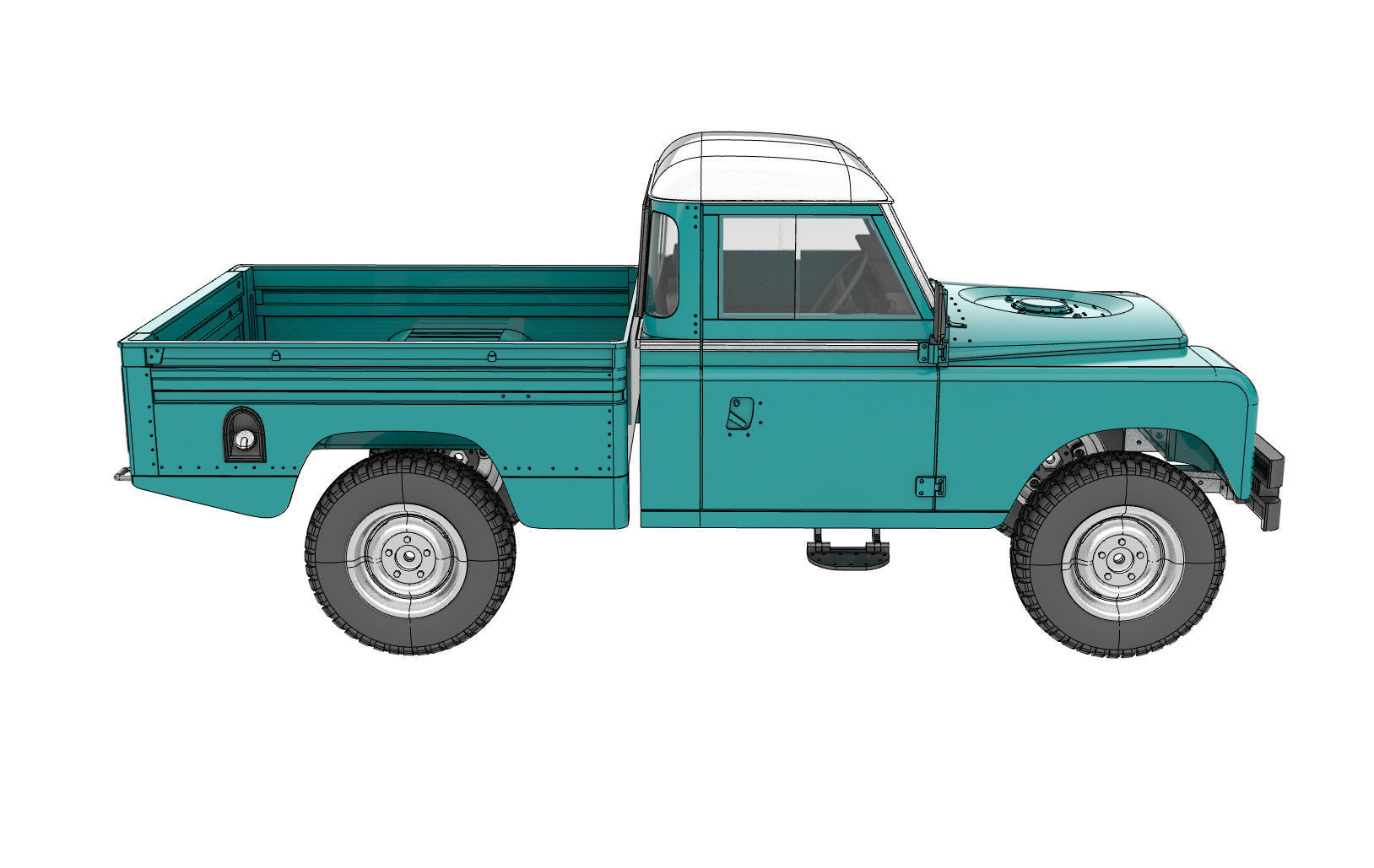 LAND ROVER SERIES 3 HIGH CAPACITY FOR 1 to 10 RC CHASSIS 3D print model_2